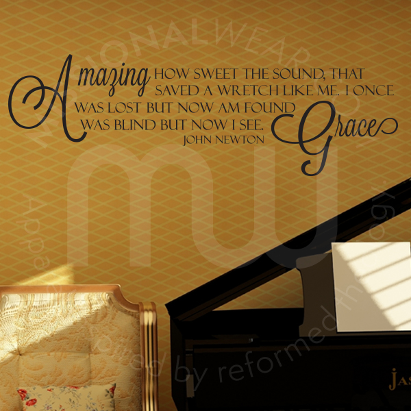 Amazing Grace Song Quote Wall Decal by John Newton Missional Wear