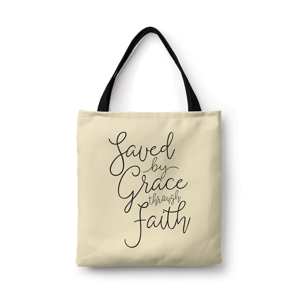 Saved By Grace Through Faith Canvas Tote
