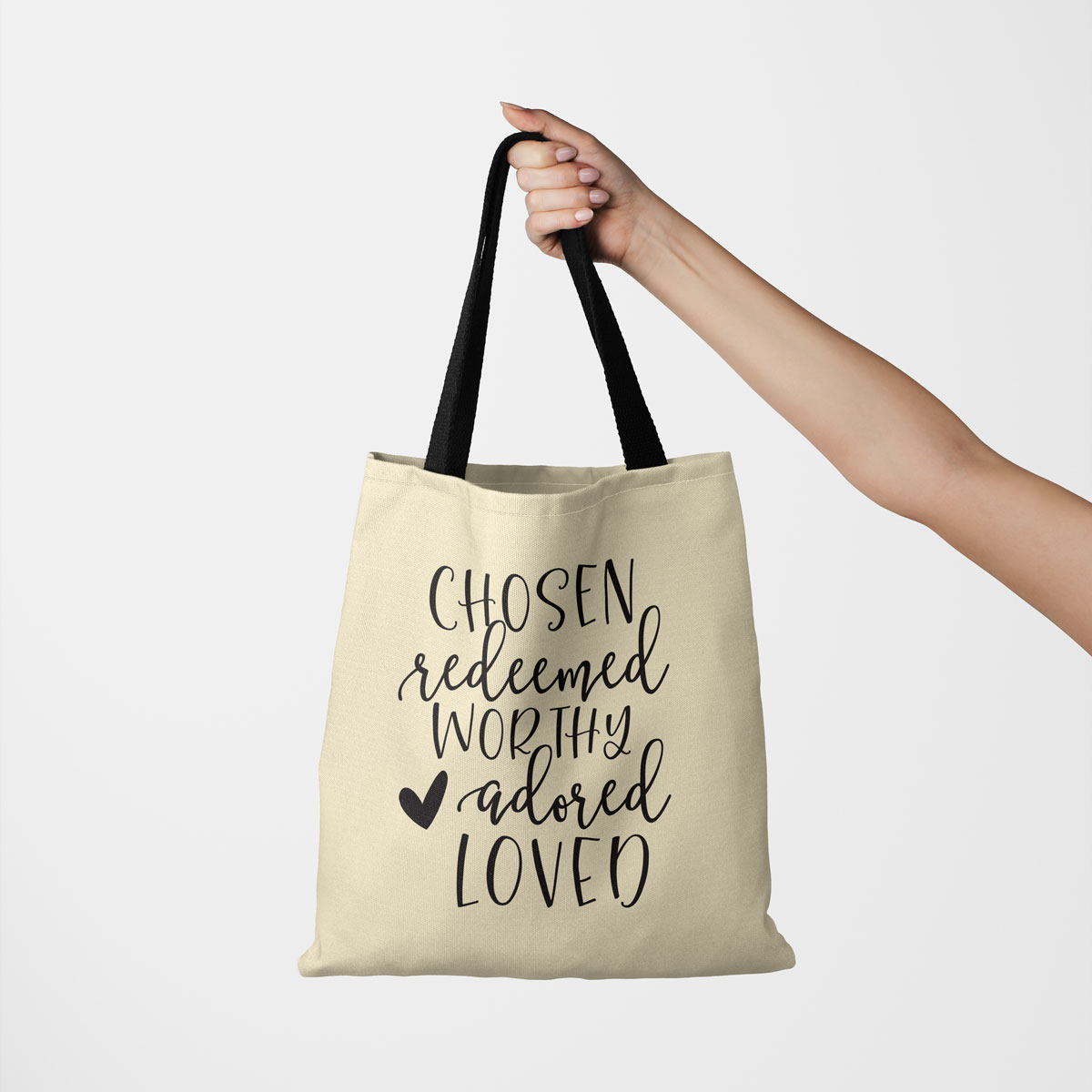 Chosen Redeemed Worthy Adored Canvas Tote #2