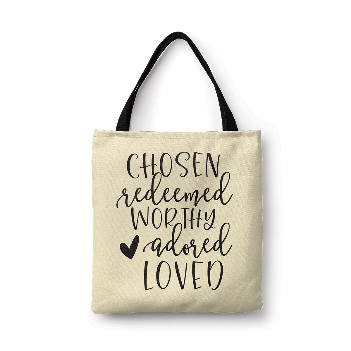 Chosen Redeemed Worthy Adored Canvas Tote