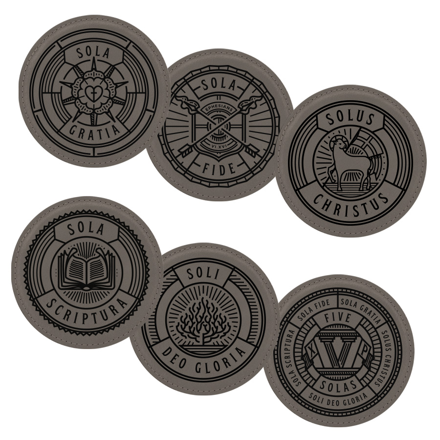 Coaster set includes five coasters and holder