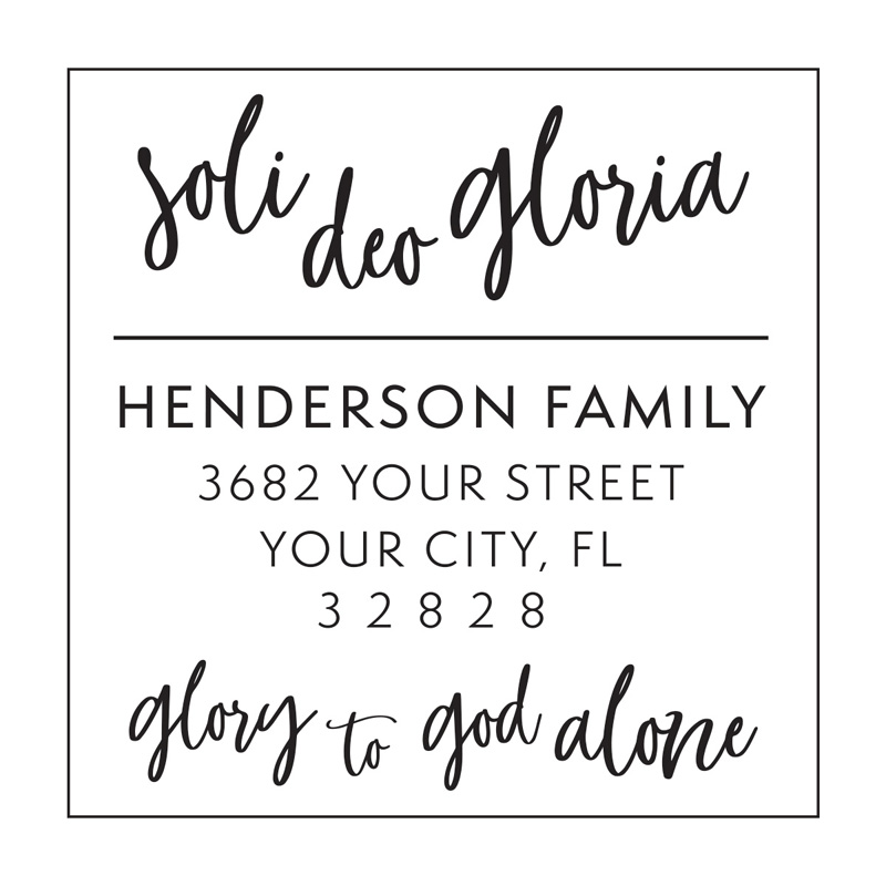 Soli Deo Gloria Address Stamp #1